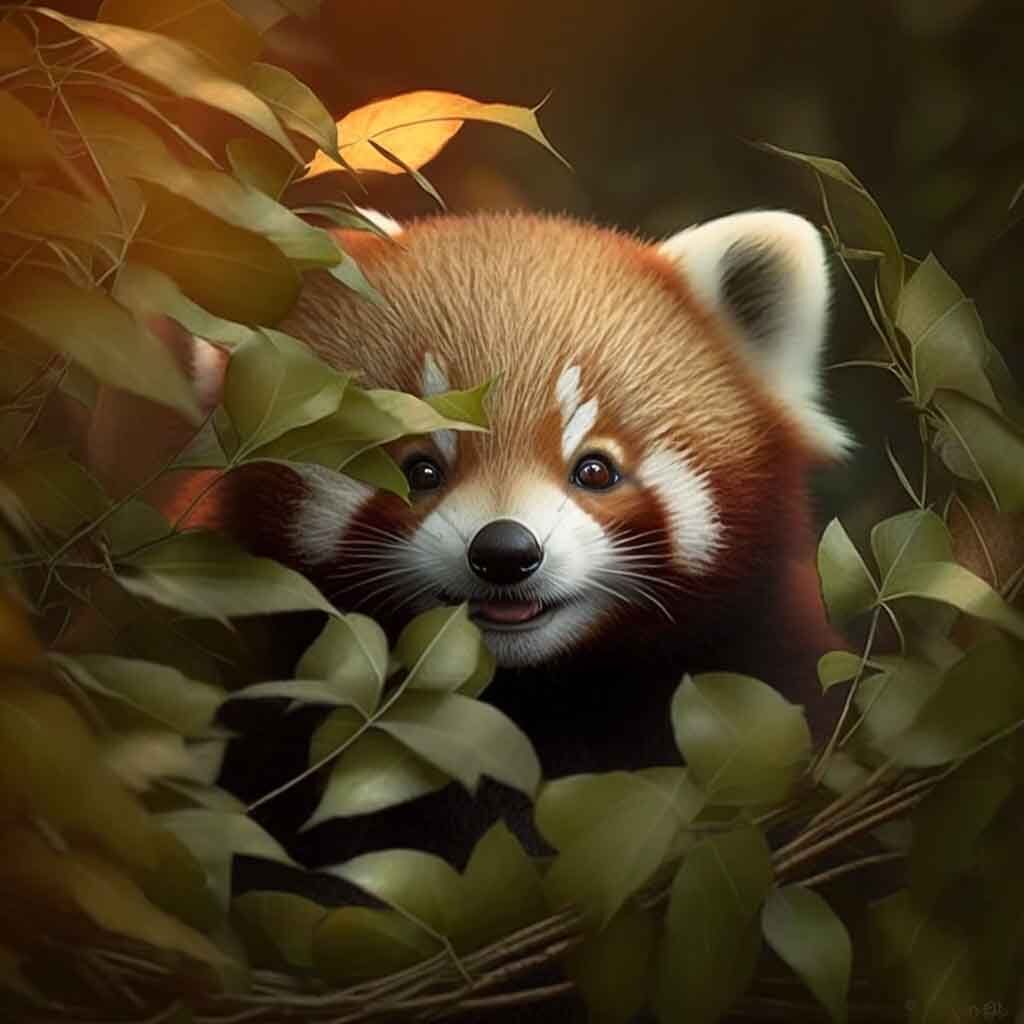 Midjourney Generated Red Panda AI Art