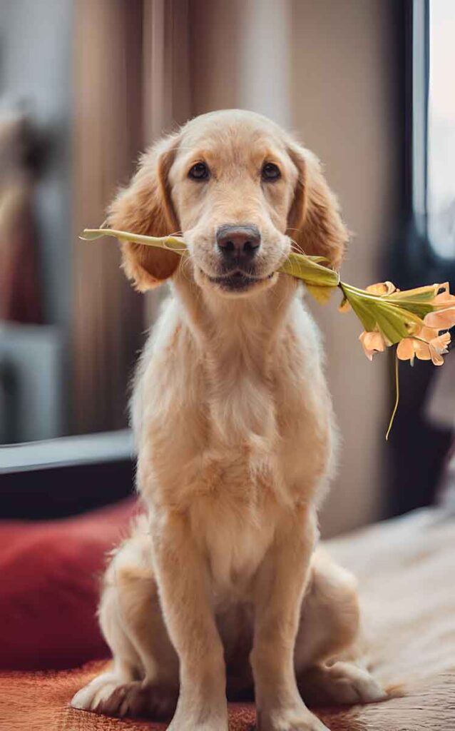 Photo of a dog in the living room